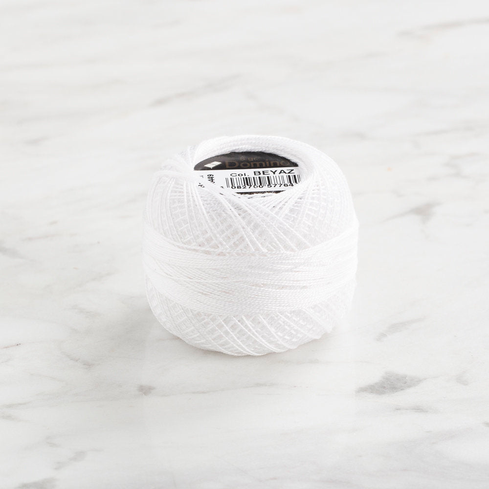 Domino Koton Perle 5gr beyaz No:12 Nakış İpliği - 4590012-beyaz